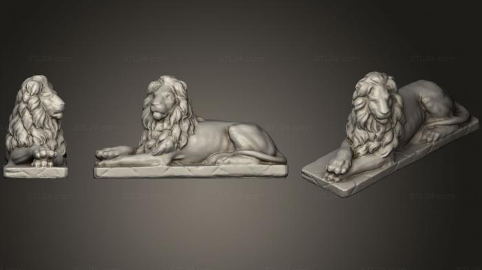Статуэтки львы тигры сфинксы (Статуя льва 5, STKL_0304) 3D модель для ЧПУ станка